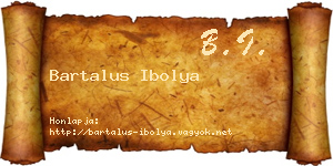 Bartalus Ibolya névjegykártya